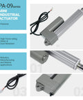 12V Industrial Linear Actuator With 10 Inch Stroke, 330 Lb Thrust, Stainless Steel Rod, Brushed DC Motor, PA-09-10-330