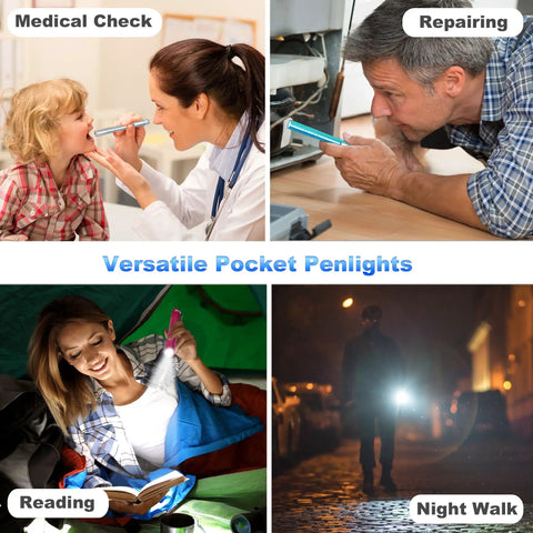 15-Pack LED Penlight Set With Clip, ultra handy pocket light used for medical checks, repairs, reading, and night walks
