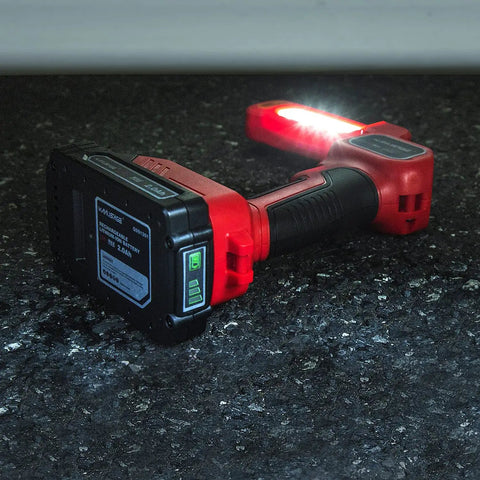 Cordless Impact Wrench Pro with 260 Ft-Lbs Torque, 20V Max Brushless Power shown with 2.0Ah battery and handle with LED light