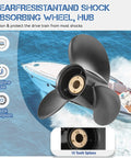 Ten And One Half By Thirteen Inch Aluminum Outboard Propeller For Mercury Outboard Engines 30 To 70HP Right Hand Three Blade Spline 13 Bolt On OEM Upgrade Black Vacuum Cast Five Layer Surface Finish Ref 48 73136A45
