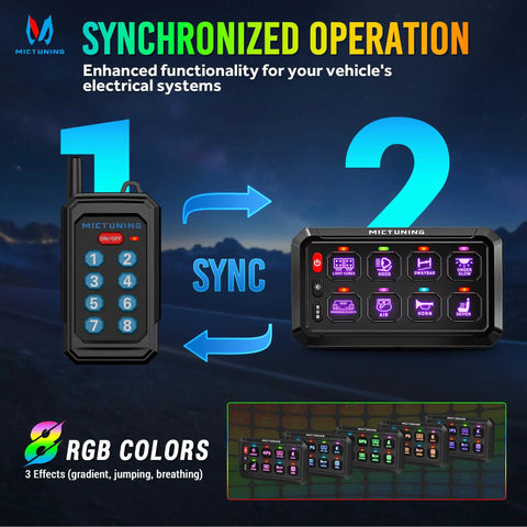 8 Gang Switch Panel With Wireless Remote Control From Up To 230 Feet Pair With Up To 5 Panels at Once multifunction toggle