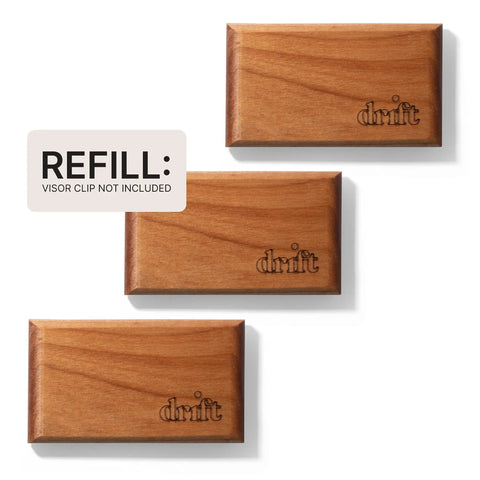Wood Car Air Freshener With Metal Clip, Long Lasting Scent, Essential Oils, Clean Ingredients, Variety 3 Pack Refill Included