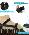 Pre Assembled Lawn Aerator Shoes With 26 Heavy Duty 2.4 Inch Spikes And Stainless Steel Base Plate Adjustable Buckle Straps