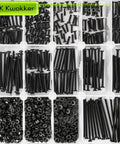 M2 Screw Kit 4mm To 40mm With Button Head And Flat Head Zinc Plated Screws, Includes 510 Nuts, 520 Washers, 520 Lock Washers