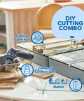 Portable Saw Station Kit With 12V Brushless Compact Circular Saw And Multi Purpose Cutting Case on a table for DIY projects