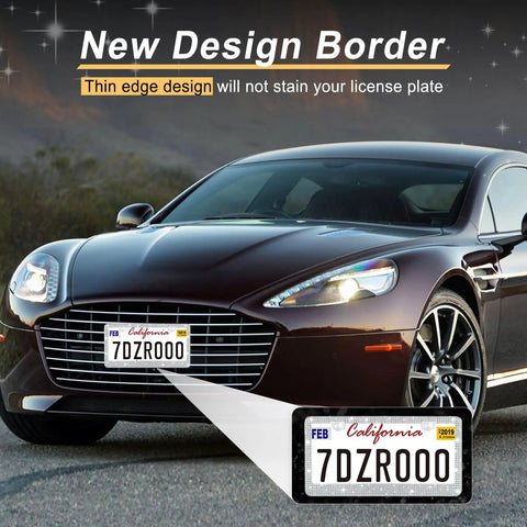 Car with Sparkly Rhinestone License Plate Frame For Women, Two Pack Bling Car Accessories, and premium stainless steel