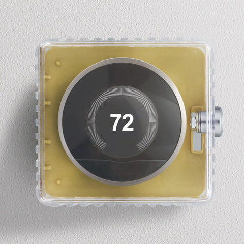 Thermostat Lock Box Cover With Key For 4.5 X 4 Inch Or Smaller Thermostats Transparent Guard To Prevent Tampering Easy Mounting Kit.