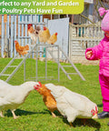 Backyard setup with Chicken Coop Perch With Swing And Ladder Set For Backyard Farms Wooden Roosting Bar For 6 To 8 Chickens