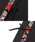 Pro-Level Unisex Sushi Chef Coat With Breathable 3/4 Sleeves, sleek black fabric with colorful crossover back detail.