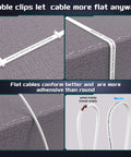 Close-up images of Cat 8 Ethernet Cable 100 Ft Heavy Duty Shielded SFTP Patch Cord for indoor and outdoor use, showcasing flat design.