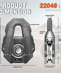 10 Ton Snatch Block, Heavy Duty Recovery Pulley With 22,046 Lbs Working Load Limit, 3/4 Inch Rope Diameter For Off Road Recovery, Towing, And Winching, Gray. Dimension chart