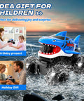 Gesture Sensing Amphibious RC Monster Truck With Water Sprayer 4WD 1 To 16 Scale All Terrain Waterproof Shark Tank Pool Toy
