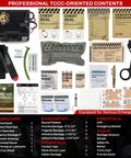 Rhino Rescue car tactical IFAK trauma kit in a MOLLE pouch with CAT tourniquet and vehicle first-aid supplies
