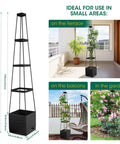Two Pack Raised Garden Bed Planter Boxes With Trellis For A 57 Inch Self Watering Tomato Planter Box Set in various small outdoor spaces