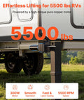 Heavy Duty 5th Wheel Landing Gear Motor 5500 Lbs Capacity 300W RV Power Drive For Fifth Wheel Replaces LG142178 Compatible