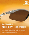 Nemesis Safety Glasses Smoke Anti Fog Lenses With Silver Frame showing flex-dry nosepiece, ideal for outdoor gigs and job site use