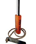 European Ferro Rod Fire Starter With Magnesium For Camping And Hiking, featuring a hardwood handle and paracord, five inch length.