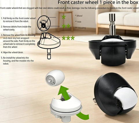 All In One Replacement Roller Brush And Side Brushes HEPA Filter Caster Wheel Kit For Roomba Evo And J E I Series Robots