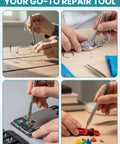 Silver Stainless Steel Eyeglass Repair Kit With 5 In 1 Mini Precision Screwdriver Set for glasses, watches, and electronics use.