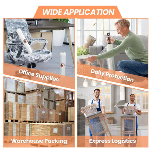 Beefy Heavy Duty Stretch Wrap With Handles 15 Inch X 1000 Feet 60 Gauge Film Roll Pallet Wrapping Industrial Strength Clear Plastic For Shipping And Moving 2 Pack used for office supplies and warehouse packing