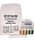 Quat Sanitizer Test Strips Kit With 30 Strips 0 To 400 PPM Range, packaging and color comparison chart displayed