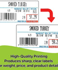Example of clear labels produced by Thermal Head Printer Replacement Part For CAS LP-1000N And LP-1000NP Scales