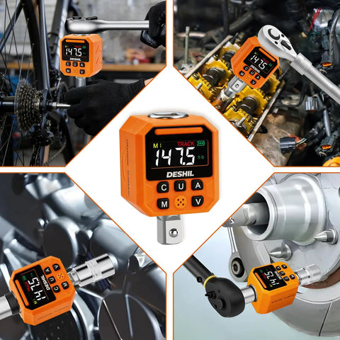 Digital Torque Adapter Set 1/2 Inch, Wide Range 7.4 To 147.5 Ft-Lb, 10 To 200 Nm, Pro Grade Torque Tool For Spark Plug Service, Bolts, Engine And Suspension Work, High Precision And Easy Readout on bike and engine parts