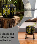 18 Sided Portable Foam Archery Target Block With Carry Handle For Broadheads Field Points Compound Bows And Crossbows High Visibility Neon Yellow Spots And Sight In Grid For Precision Practice outdoors and indoors