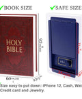 Discreet Bible Themed Diversion Safe With Real Pages 9.3 By 6.1 By 2.3 Inches Hidden Money Box With Combo Lock Open