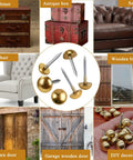 Top Shelf Solid Brass Tacks For Furniture Fixes Killer Retro Upholstery Nails displayed among various furniture and decor items.