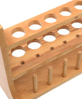 Beefy Beech Wood Test Tube Rack With Six Draining Pins, Holds Thirteen Tubes Up To 25mm, Top Shelf For Seven Tubes
