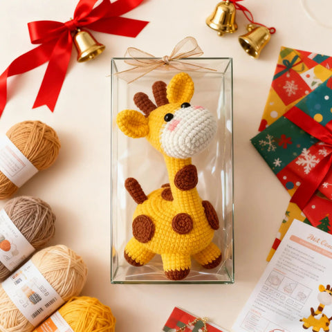Beginner Crochet Kit For Adorable Giraffe Toy Made Easy And Fun With Yarn Hook And Video Tutorial Step By Step Instructions