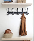 Wall Mount Coat Rack With Five Tri Hooks Tough As Nails Built To Last Heavy Duty Stainless Steel Rail In Use Mudroom Setup