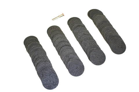 Heavy Duty Fiberglass Reinforced Cutoff Wheels Set, 100 Pieces, 1-1/2 Inch Discs With Two 1/8 Inch Mandrels, Built For Dremel