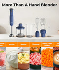 Cordless Rechargeable Immersion Hand Blender 6 In 1 Multi Function Kit With Beaker Whisk Chopper Dual Beater Milk Frother