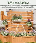 Must Have Outdoor Wood Privacy Screen With Planter Box For Air Conditioner And Trash Can, 2 panel no dig fence with flowers