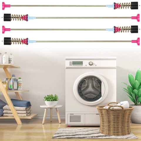 2024 Upgraded Washer Suspension Rods Replacement Kit with stainless steel rods above front load washer in laundry room