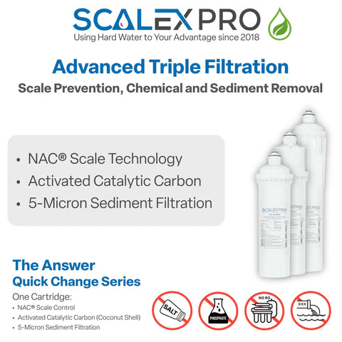 Ten Inch Hard Water Filter With Salt Free Nac Tech Cuts Through Annoying Scale Buildup And Knocks Out Chlorine For Whole Home Use Improvements with triple filtration features.