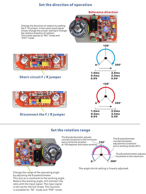 Beefy Torque RC Servo With 380 Kgcm Power, 300 Degree Steering Range, DC 12 24V Operation, circuit board and wiring diagram.