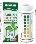 Box and container of All In One Soil pH Test Kit With 125 Strips 3 To 9 pH Range Fast And Accurate Readings For Gardens Lawns Farms