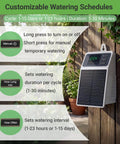 Solar Powered Drip Irrigation System With USB C Dual Power No Fuss DIY Watering Kit For 10 Potted Plants Programmable Timer Display