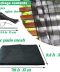 10x50 Ft Mosquito Netting For Patio And Garden Bug Screen To Keep Bugs Out Of Veggies And Fruits Black Mesh With 100 Nylon Ties