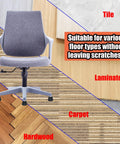 Top Tier Black Bell Glides For Office Chairs Six Pack Swivel Casters With 11mm Stem on a chair suitable for various floors.