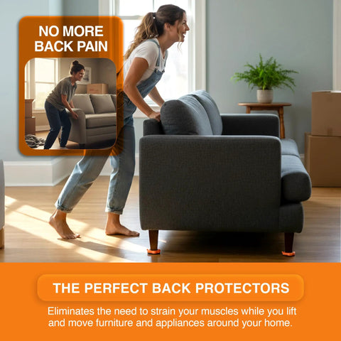 Person using Heavy Duty Furniture Lifter And Moving Kit Lift And Glide Couches Beds And Appliances No Back Strain Move Easy