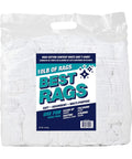 Bulk 10 Lb White Cotton T Shirt Rags For Painting Stains Grease Cleaning In The Shop Or Auto Use package front view