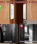 Ultra Thin Magnetic Cabinet Door Catch Set, 14 Pack Adhesive Drawer Latch on wooden door for secure closure
