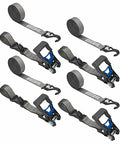 One And A Half Inch By Twenty Foot Tie Down Ratchet Straps With Double J Hooks, Heavy Duty Tie Downs, 1667 Lb Working Load Limit, 4 Pack