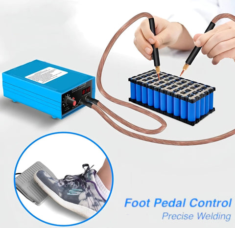 5000W Battery Spot Welder Portable Handheld On The Go Welding Machine For 18650 Battery Packs with spot welding pen and foot pedal