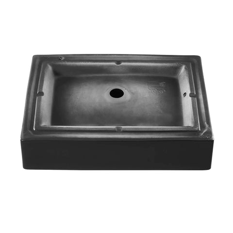 22-Inch Ceramic Rectangle Vessel Sink Matte Black Sick Matte Finish For Above-Counter Install, Scratch-Resistant Non-Porous Ceramic