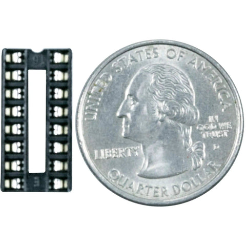 16 Pin DIP IC Socket, 2 Row, 2.54mm Pitch, Solder Type DIP Socket Adapter By Quarter